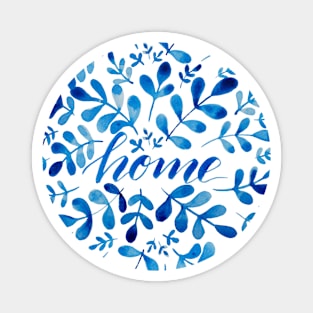 Watercolor home foliage - blue Magnet